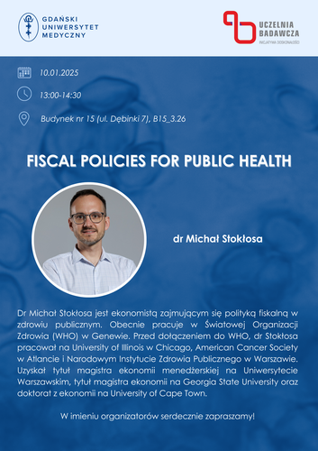 Wykład Fiscal Policies for Public Health dra Michała Stokłosy