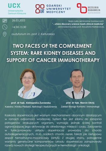 Seminarium naukowe z cyklu: "…where discovery science meets clinical medicine"
